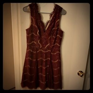 Trixxi Sz Large Maroon Lace Dress